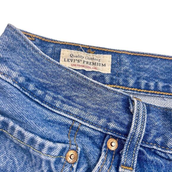 LEVIS 501 Button Fly Coastal Cowgirl Summer Grunge Festival Shorts Raw Hem 29" - Picture 7 of 11